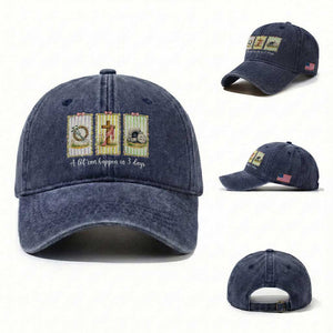 A Lot Can Happen in 3 Days Washed Cotton Baseball Cap Christian Jesus Easter TS14 Washed Cap Universal Fit Navy Print Your Wear