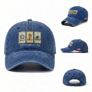 A Lot Can Happen in 3 Days Washed Cotton Baseball Cap Christian Jesus Easter TS14 Washed Cap Universal Fit Royal Blue Print Your Wear