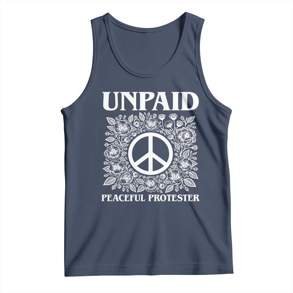Unpaid Peaceful Protester Tank Top Political Demonstration TS14 Navy Print Your Wear