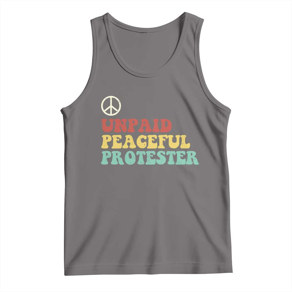 Unpaid Peaceful Protester Tank Top Political Resistance Movement TS14 Deep Heather Print Your Wear