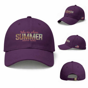 Take Me Where Summer Never Ends Baseball Cap Summer Beach Vacation TS14 Baseball Cap Universal Fit Purple Print Your Wear