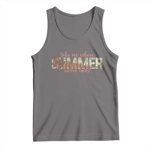 Take Me Where Summer Never Ends Tank Top Summer Beach Vacation TS14 Deep Heather Print Your Wear