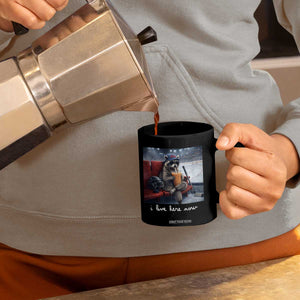 Hockey Mom Raccoon Iced Coffee Coffee Mug I Live Here Now TS14 Print Your Wear