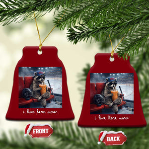 Hockey Mom Raccoon Iced Coffee Ceramic Ornament I Live Here Now TS14 Print Your Wear