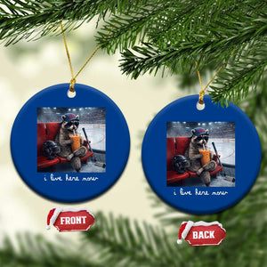 Hockey Mom Raccoon Iced Coffee Ceramic Ornament I Live Here Now TS14 1pc Blue Print Your Wear