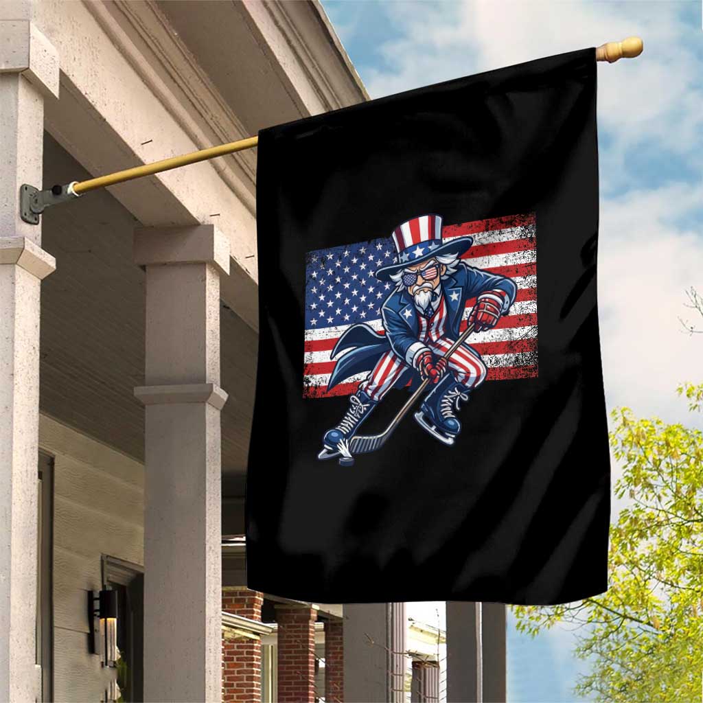 Uncle Sam Hockey Player 4th of July American Flag Garden Flag TS14 Print Your Wear