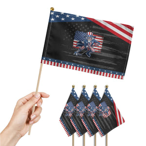 Uncle Sam Hockey Player 4th of July American Flag Patriotic Handheld Flag TS14 Print Your Wear