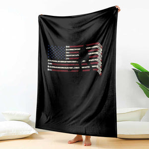 Patriotic Ice Hockey Sticks American Flag Throw Blanket TS14 Print Your Wear