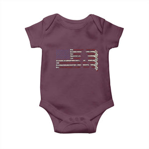 Patriotic Ice Hockey Sticks American Flag Baby Onesie TS14 Maroon Print Your Wear