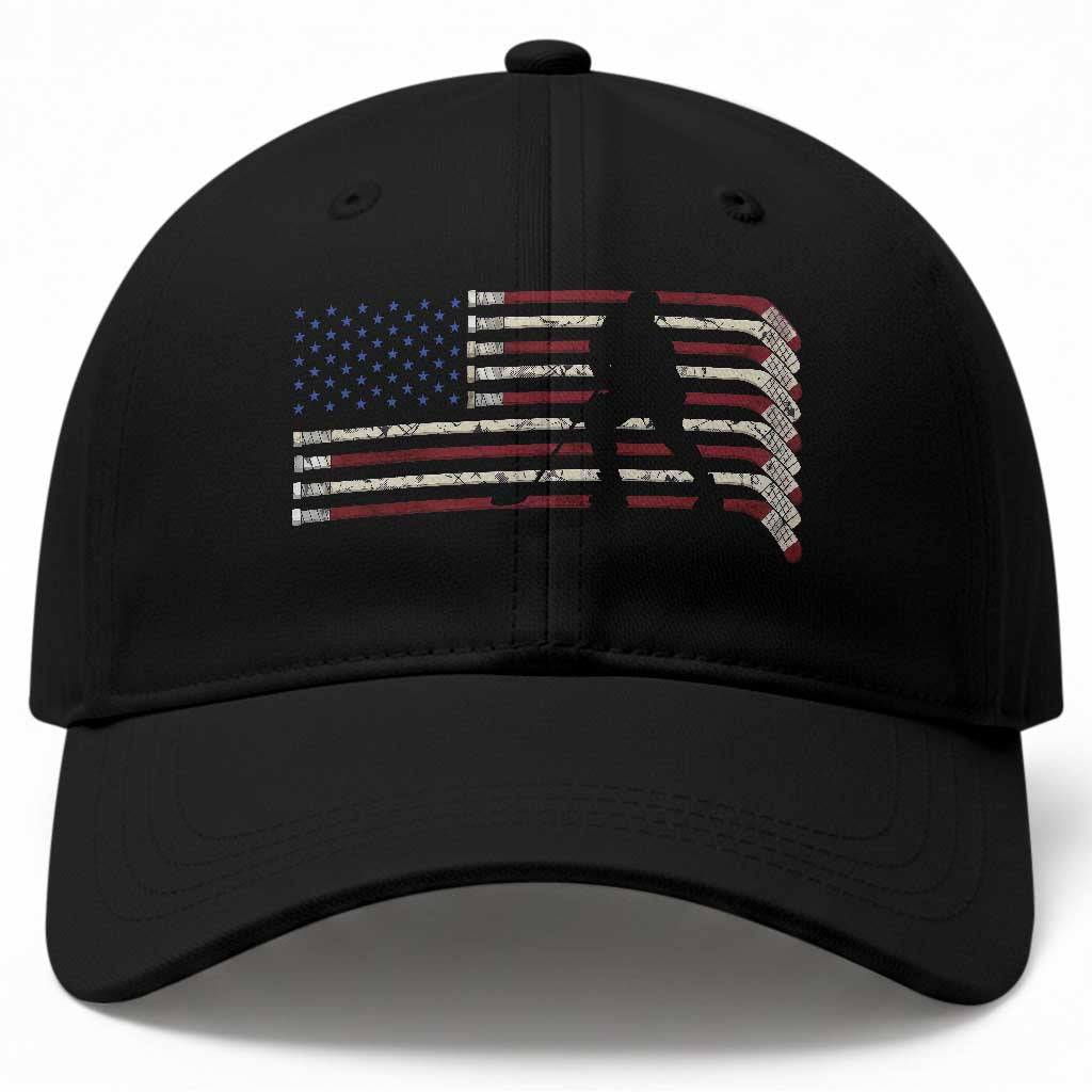 Patriotic Ice Hockey Sticks American Flag Baseball Cap TS14 Print Your Wear