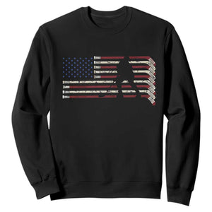 Patriotic Ice Hockey Sticks American Flag Sweatshirt TS14 Black Print Your Wear