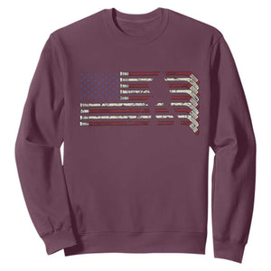 Patriotic Ice Hockey Sticks American Flag Sweatshirt TS14 Maroon Print Your Wear
