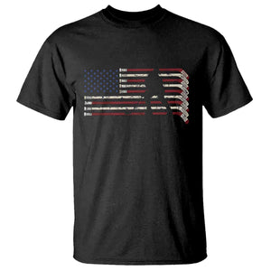 Patriotic Ice Hockey Sticks American Flag T Shirt TS14 Black Print Your Wear