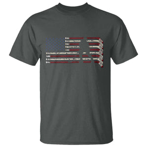 Patriotic Ice Hockey Sticks American Flag T Shirt TS14 Dark Heather Print Your Wear