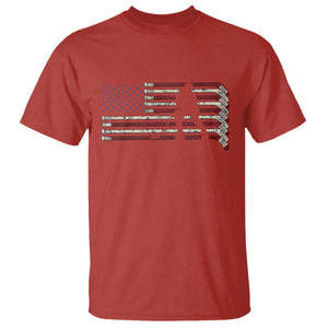 Patriotic Ice Hockey Sticks American Flag T Shirt TS14 Red Print Your Wear