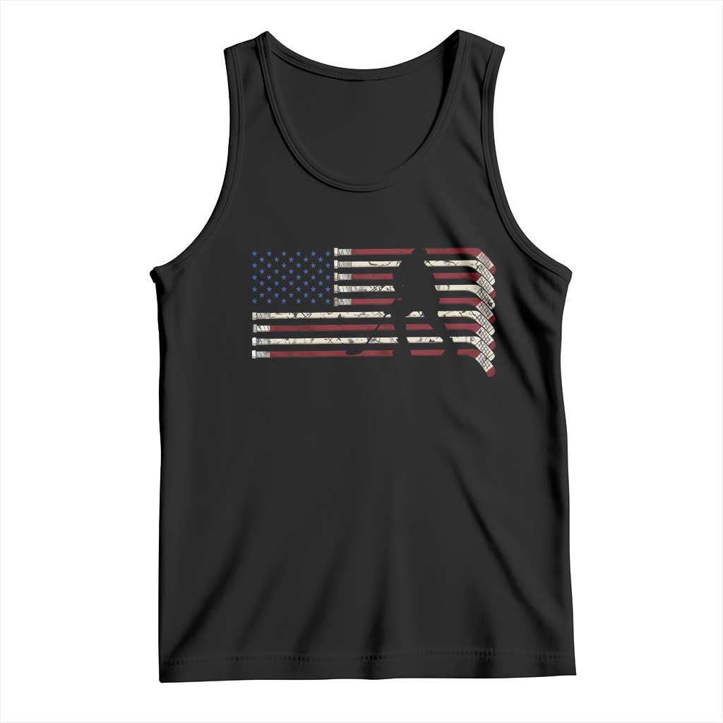 Patriotic Ice Hockey Sticks American Flag Tank Top TS14 Black Print Your Wear