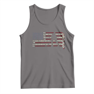Patriotic Ice Hockey Sticks American Flag Tank Top TS14 Deep Heather Print Your Wear