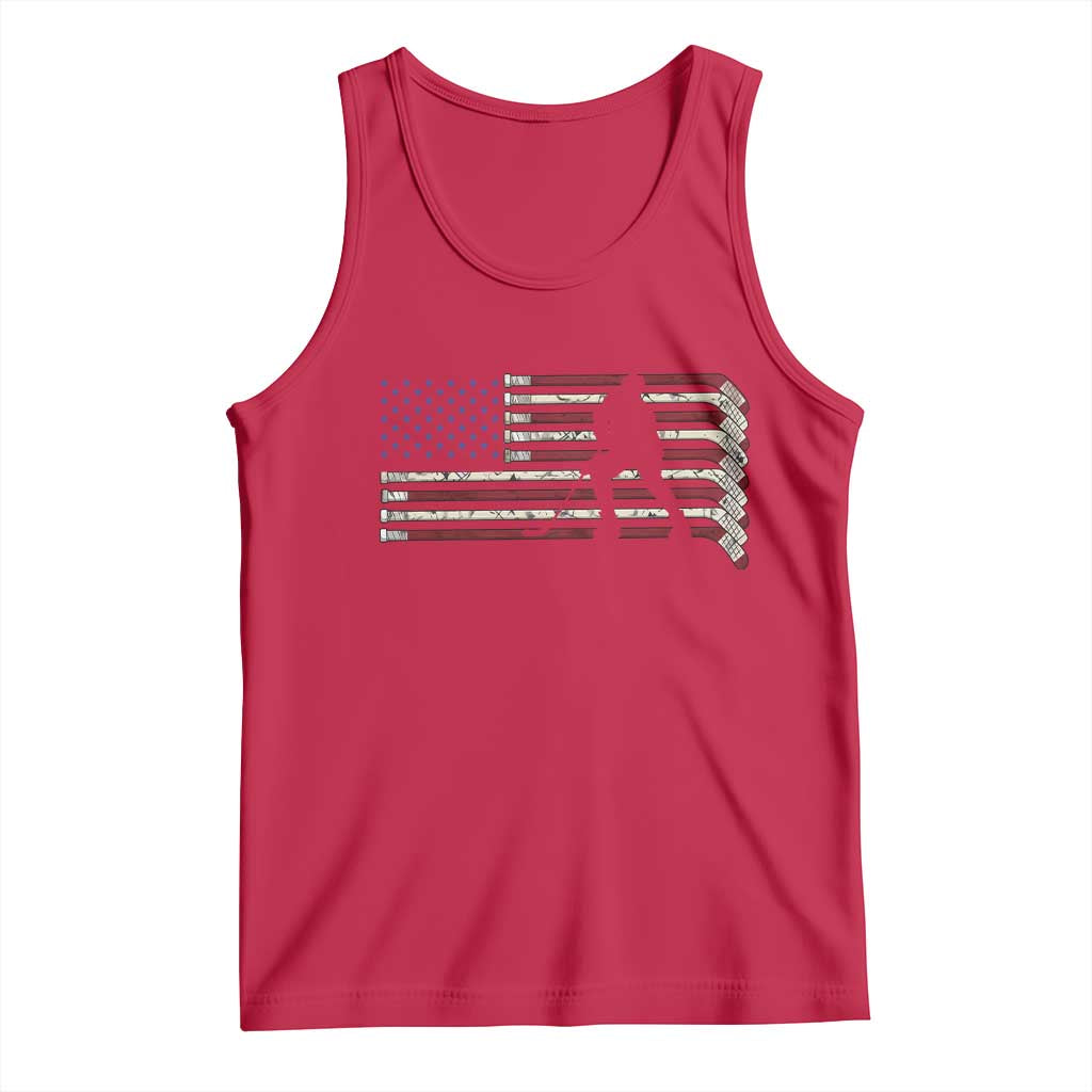 Patriotic Ice Hockey Sticks American Flag Tank Top TS14 Red Print Your Wear