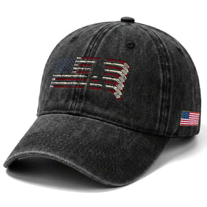 Patriotic Ice Hockey Sticks American Flag Washed Cotton Baseball Cap TS14 Print Your Wear