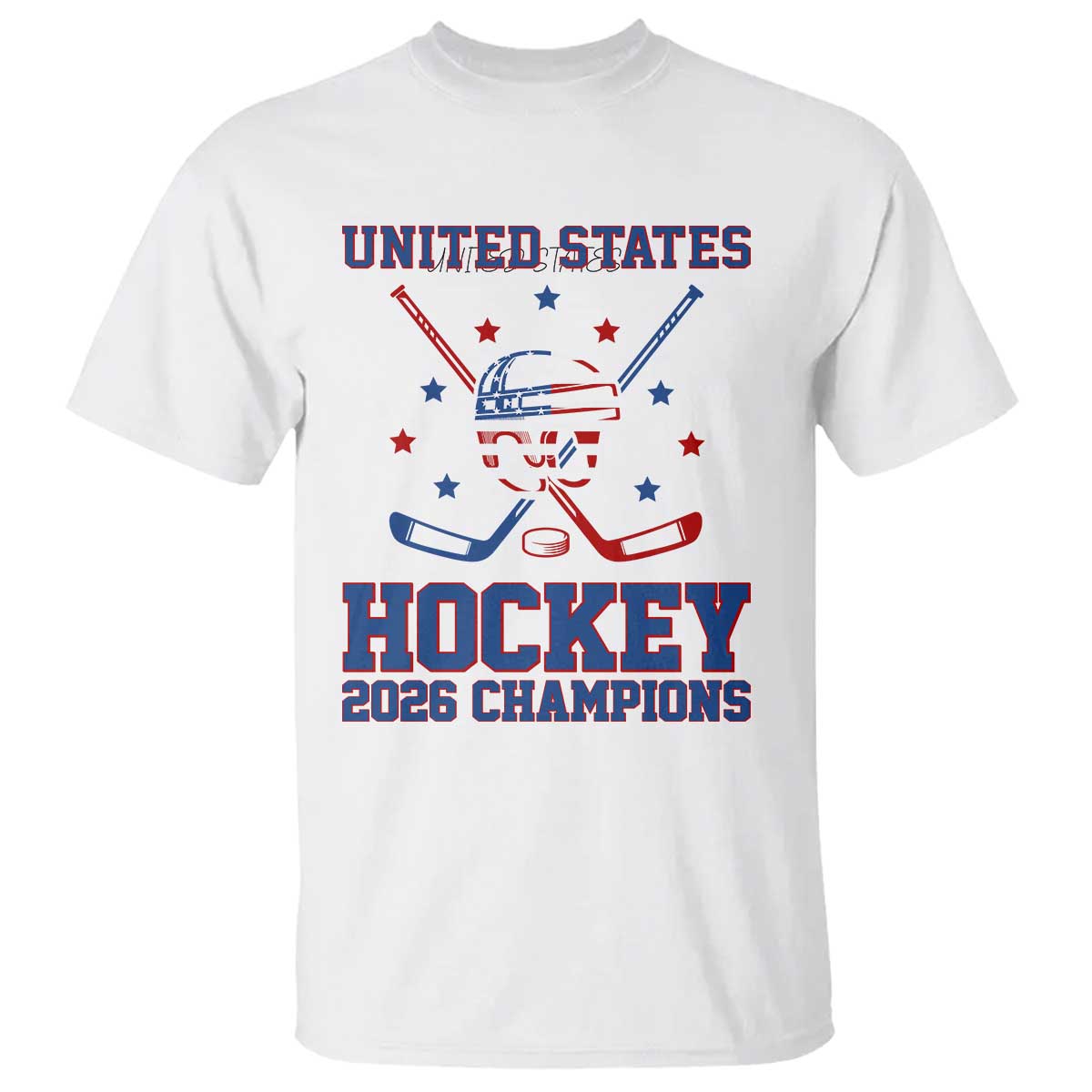 Hockey Champions 2026 T Shirt Patriotic Ice Hockey Fan TS14 White Print Your Wear