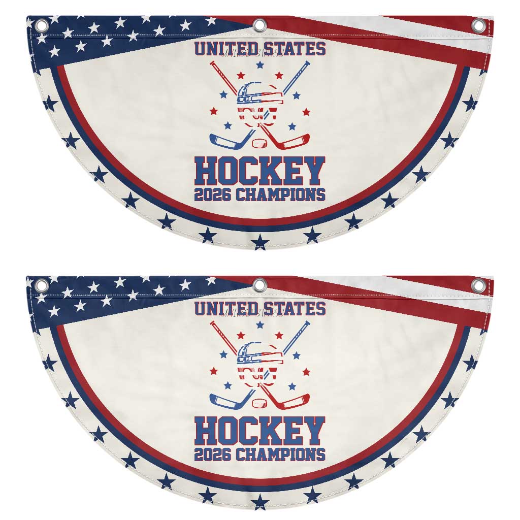 Hockey Champions 2026 Patriotic Fan Flag Ice Hockey Fan TS14 2pcs pack Classic Beige Print Your Wear