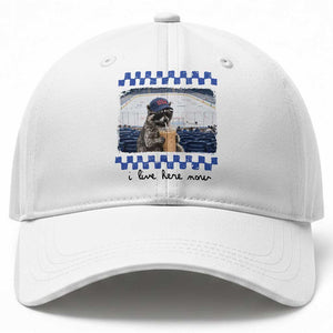 Hockey Mom Raccoon Iced Coffee Baseball Cap I Live Here Now TS14 Print Your Wear
