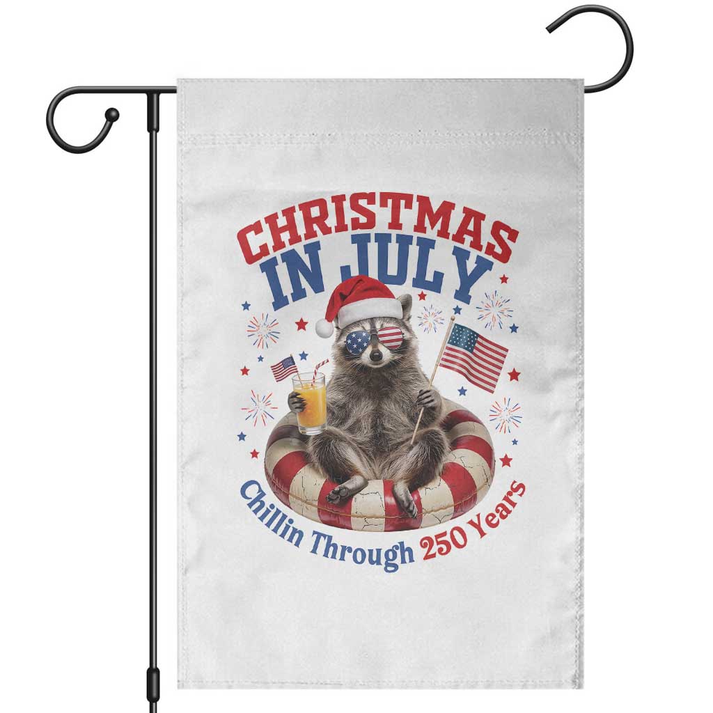 Raccoon 250th Anniversary Garden Flag Christmas in July TS14 White Print Your Wear