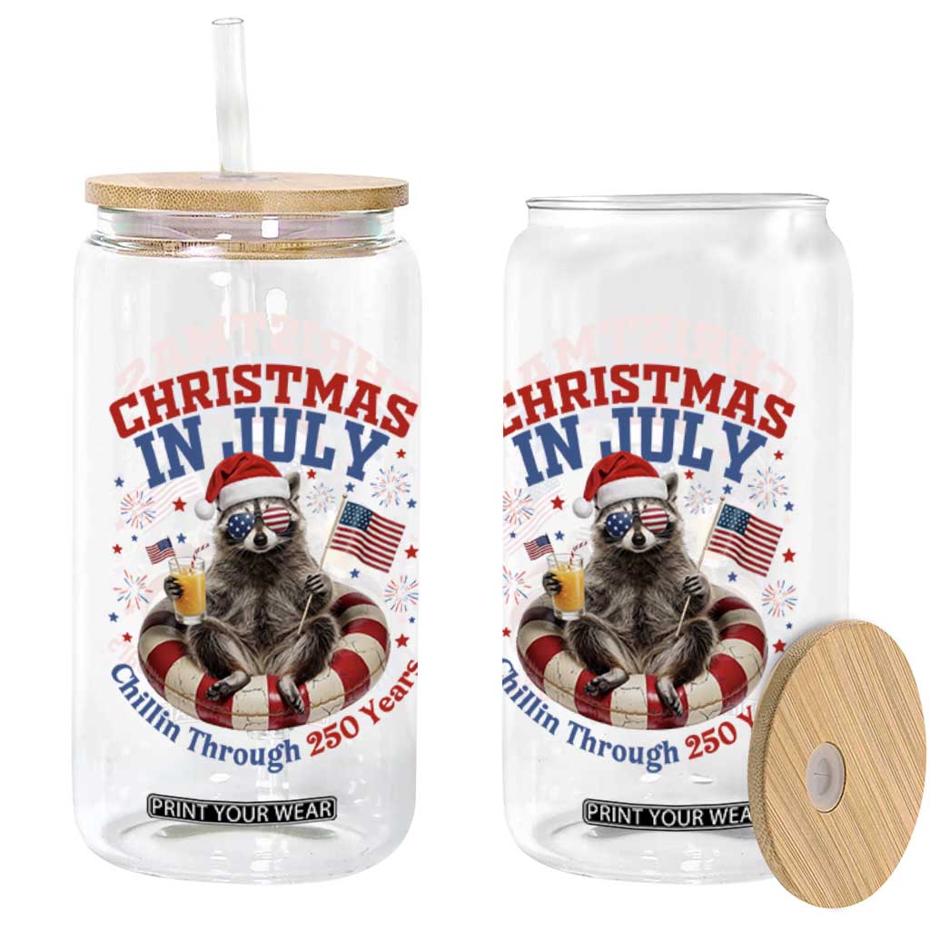 Raccoon 250th Anniversary Glass Can Christmas in July TS14 Print Your Wear