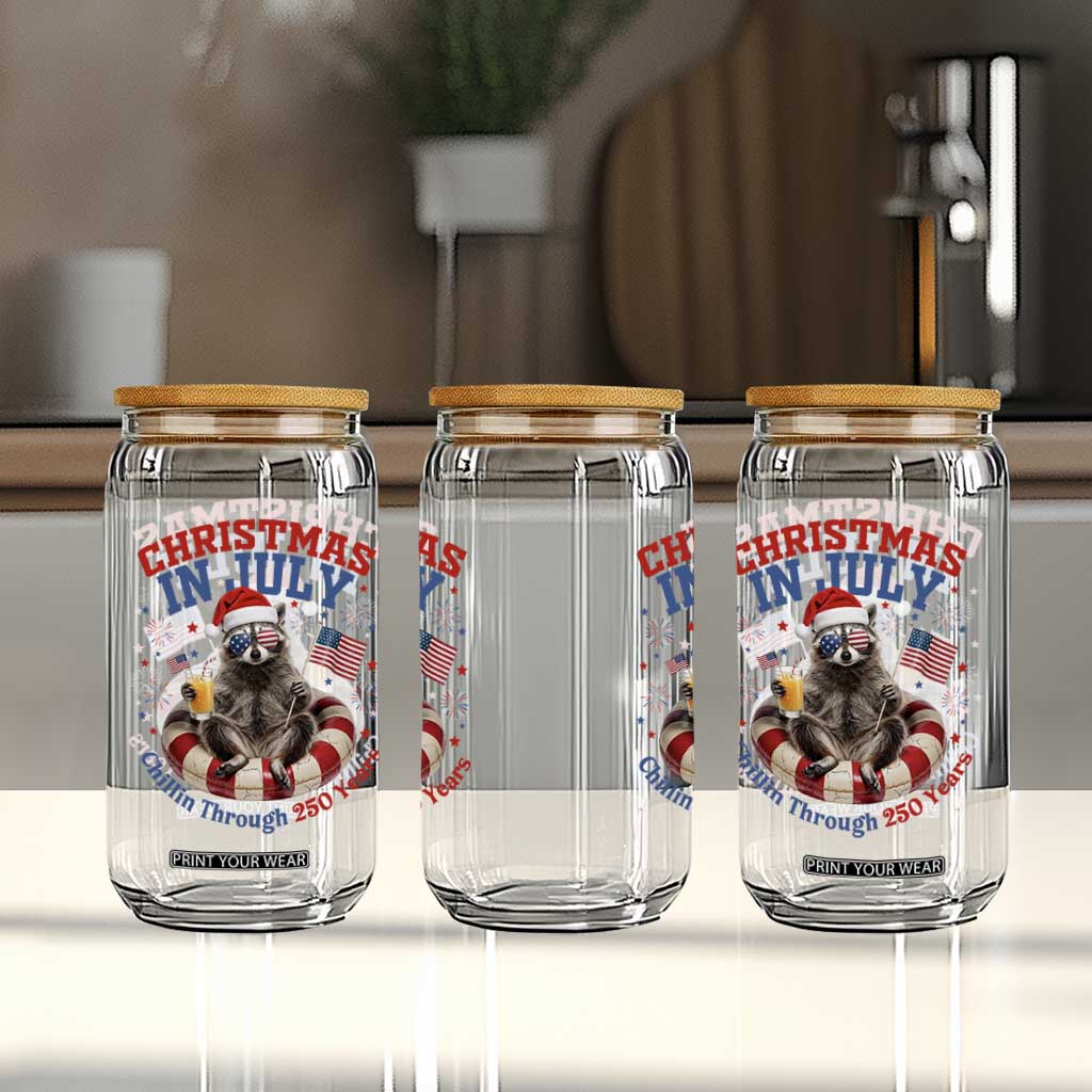 Raccoon 250th Anniversary Glass Can Christmas in July TS14 Print Your Wear
