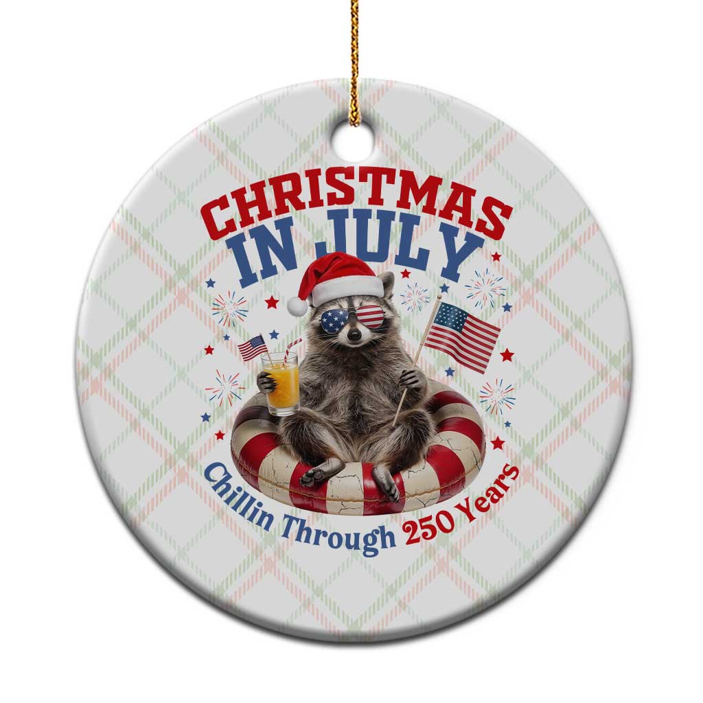 Raccoon 250th Anniversary Ceramic Ornament Christmas in July TS14 1pc Christmas Plaid Print Your Wear