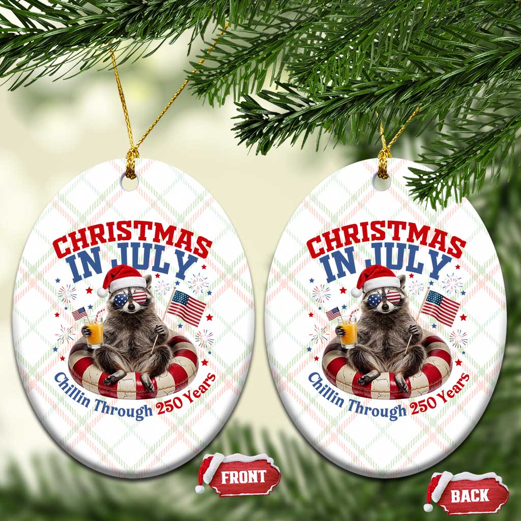 Raccoon 250th Anniversary Ceramic Ornament Christmas in July TS14 Print Your Wear