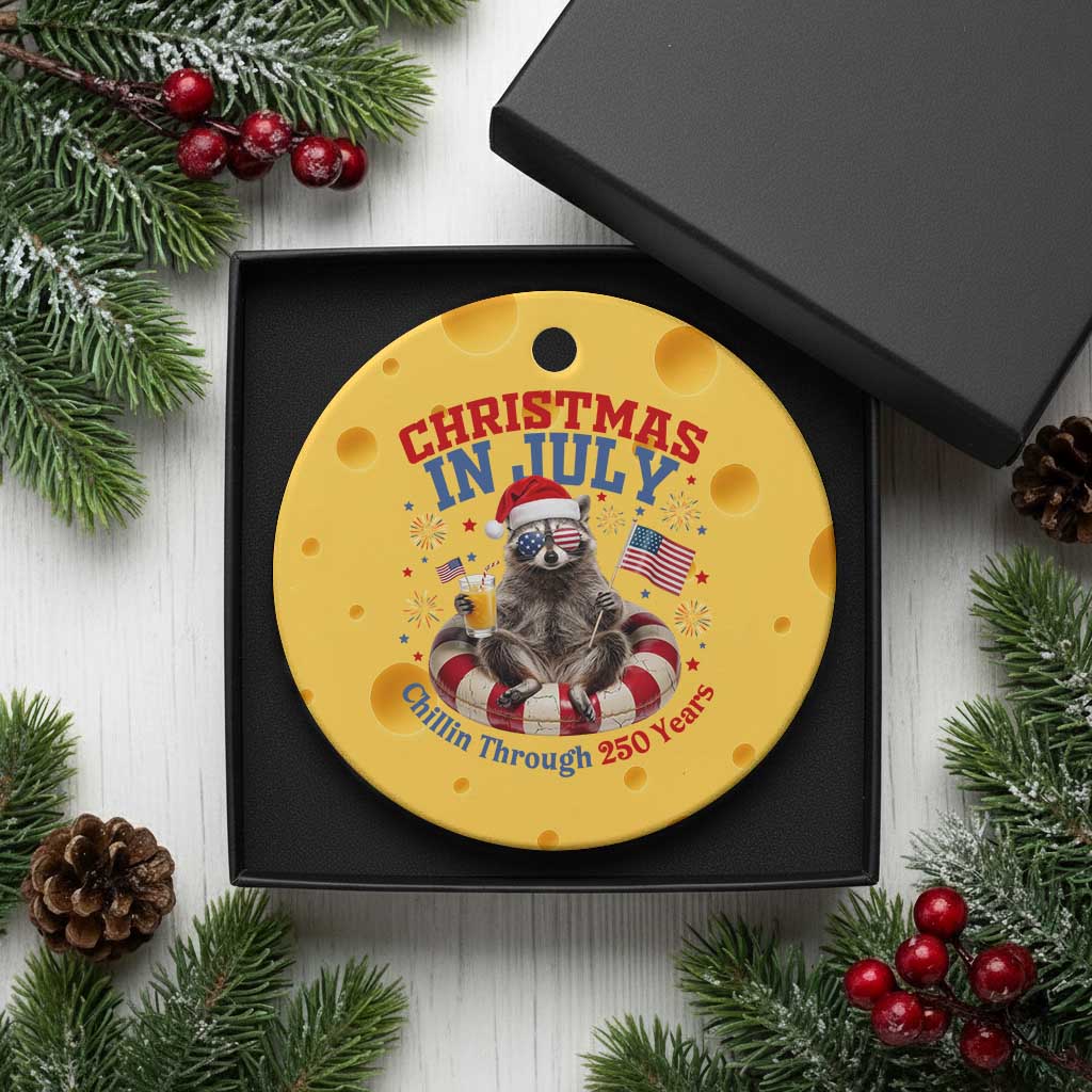 Raccoon 250th Anniversary Ceramic Ornament Christmas in July TS14 1pc Yellow Cheese Print Your Wear