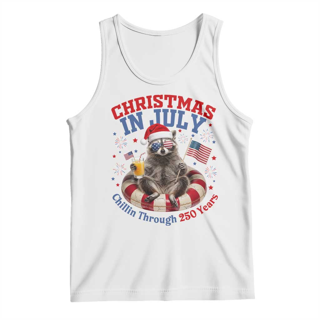 Raccoon 250th Anniversary Tank Top Christmas in July TS14 White Print Your Wear