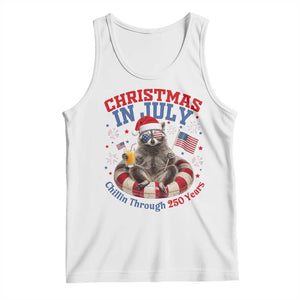 Raccoon 250th Anniversary Tank Top Christmas in July TS14 White Print Your Wear