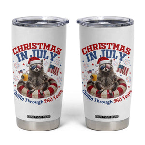 Raccoon 250th Anniversary Tumbler Cup Christmas in July TS14 White Print Your Wear