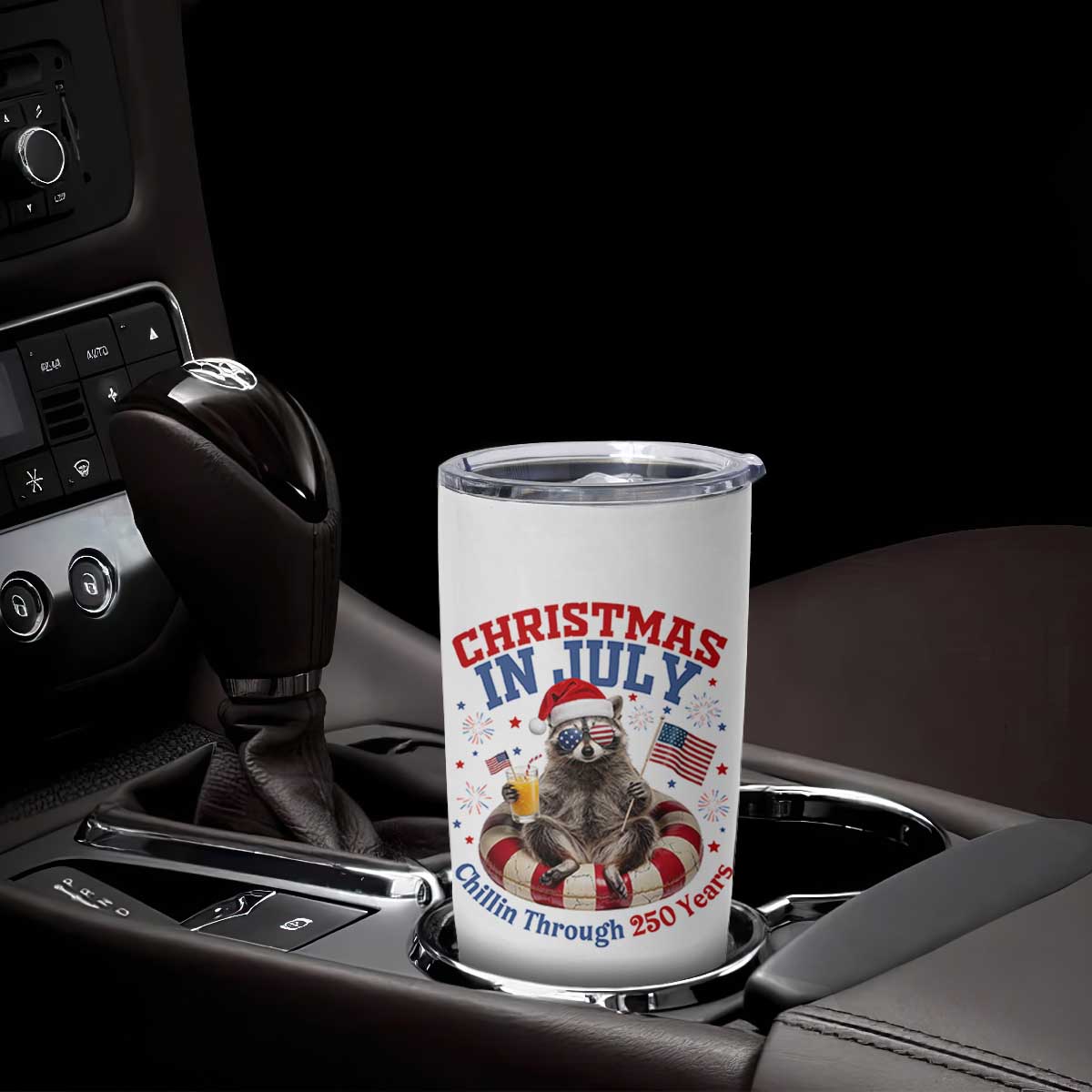 Raccoon 250th Anniversary Tumbler Cup Christmas in July TS14 Print Your Wear