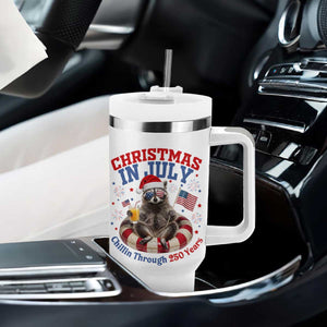Raccoon 250th Anniversary Tumbler With Handle Christmas in July TS14 Print Your Wear