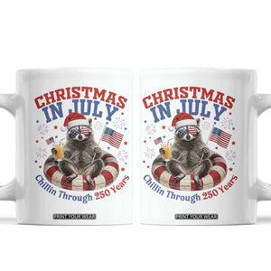 Raccoon 250th Anniversary Coffee Mug Christmas in July TS14 White Print Your Wear