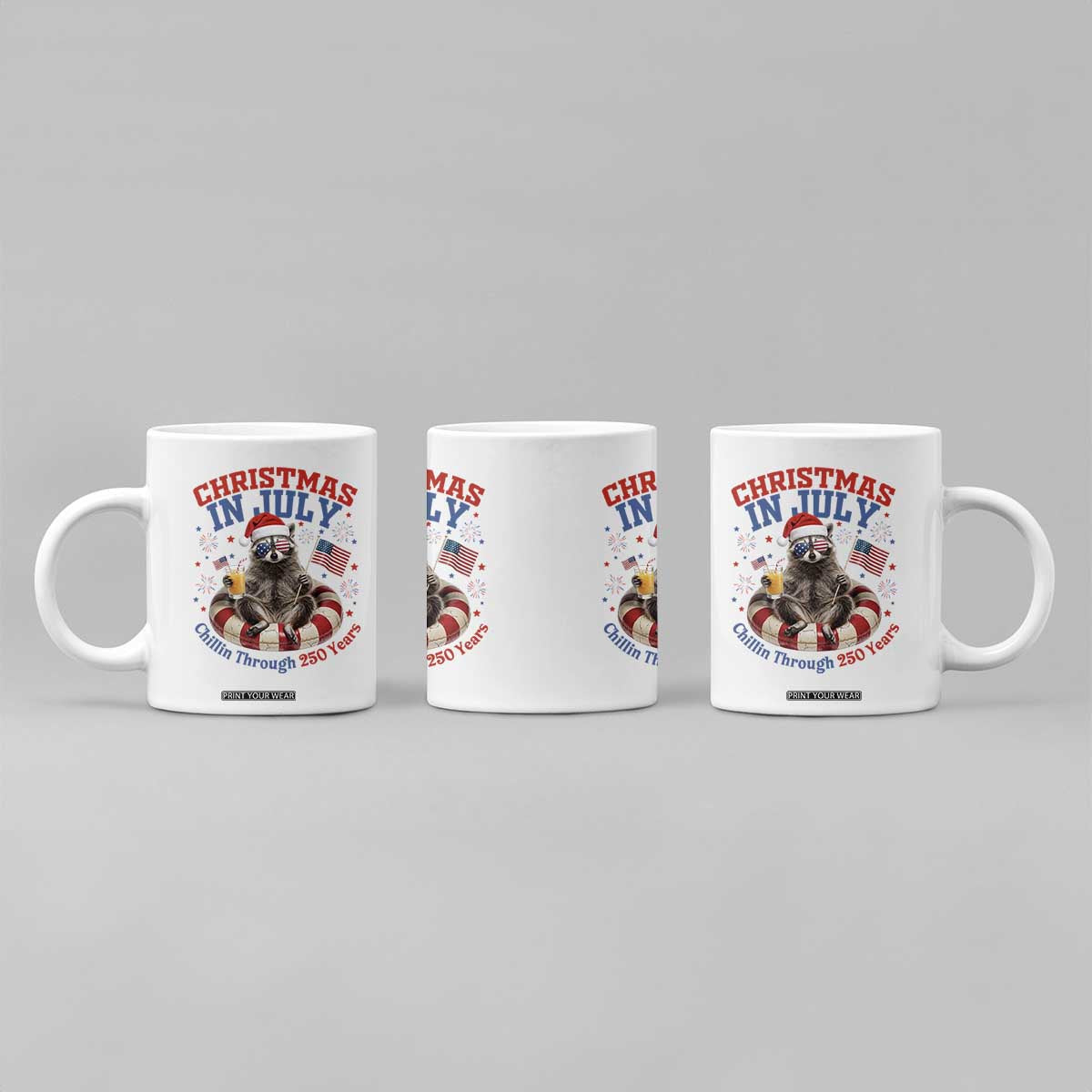 Raccoon 250th Anniversary Coffee Mug Christmas in July TS14 Print Your Wear