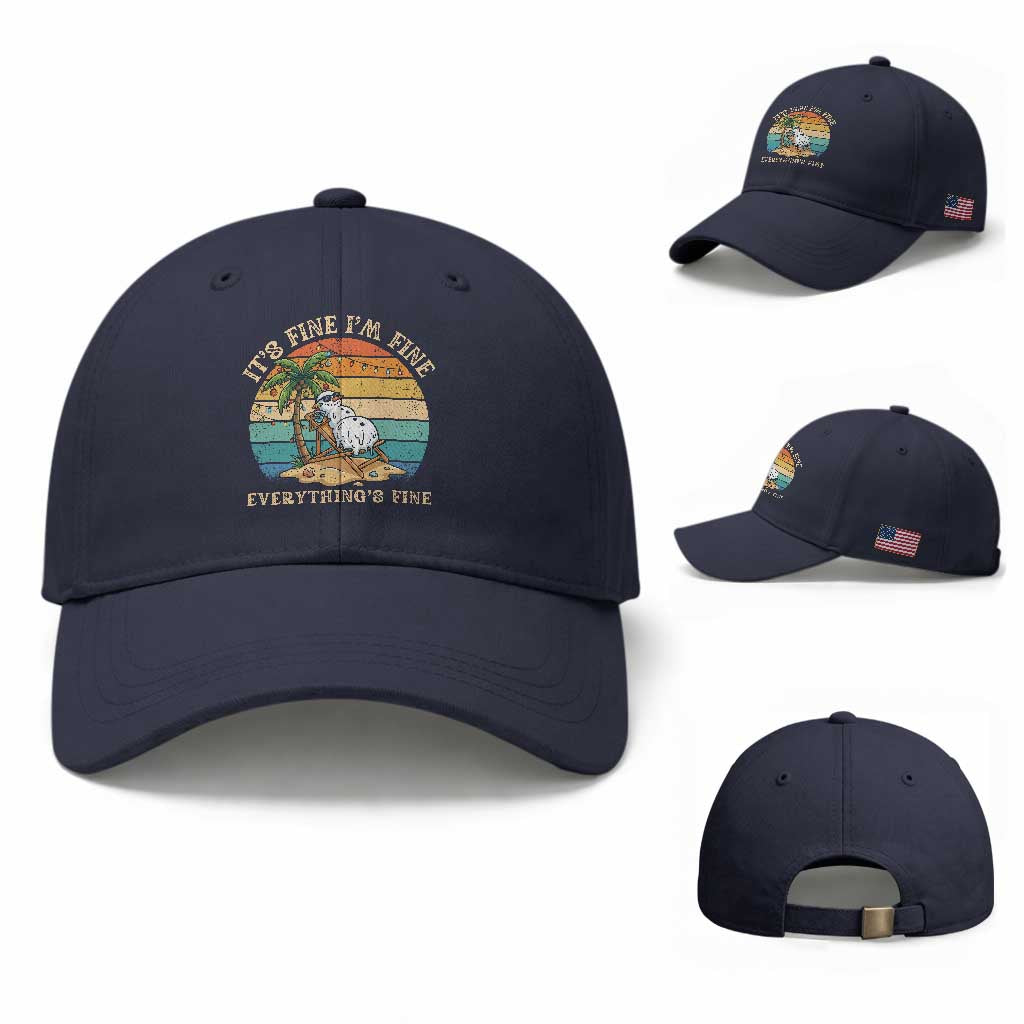 Snowman in july Baseball Cap Hawaian Beach Vacation Christmas in July TS14 Baseball Cap Universal Fit Navy Print Your Wear