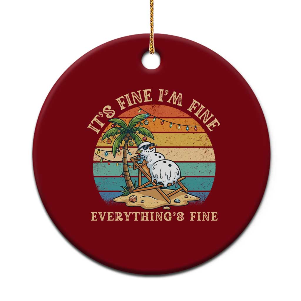 Snowman in july Ceramic Ornament Hawaian Beach Vacation Christmas in July TS14 1pc Red Print Your Wear