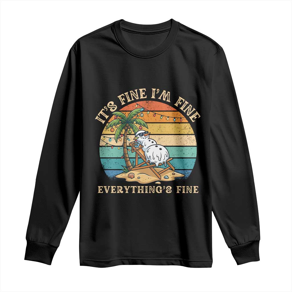 Snowman in july Long Sleeve Shirt Hawaian Beach Vacation Christmas in July TS14 Black Print Your Wear