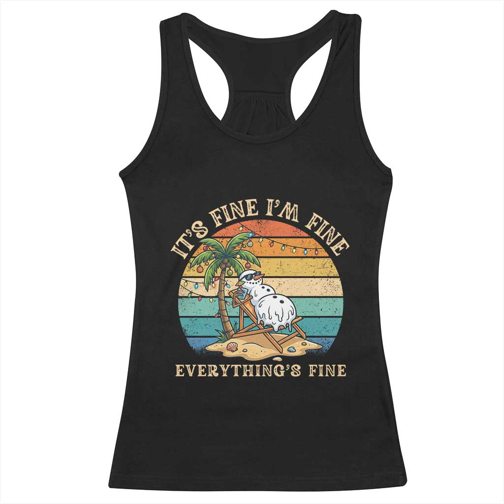 Snowman in july Racerback Tank Top Hawaian Beach Vacation Christmas in July TS14 Black Print Your Wear