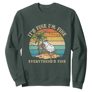 Snowman in july Sweatshirt Hawaian Beach Vacation Christmas in July TS14 Dark Forest Green Print Your Wear