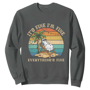 Snowman in july Sweatshirt Hawaian Beach Vacation Christmas in July TS14 Dark Heather Print Your Wear