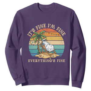 Snowman in july Sweatshirt Hawaian Beach Vacation Christmas in July TS14 Purple Print Your Wear