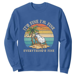 Snowman in july Sweatshirt Hawaian Beach Vacation Christmas in July TS14 Royal Blue Print Your Wear