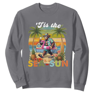 Hawaiian Bigfoot Christmas In July Sweatshirt Tis The Sea-Sun TS14 Charcoal Print Your Wear