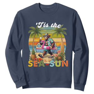 Hawaiian Bigfoot Christmas In July Sweatshirt Tis The Sea-Sun TS14 Navy Print Your Wear