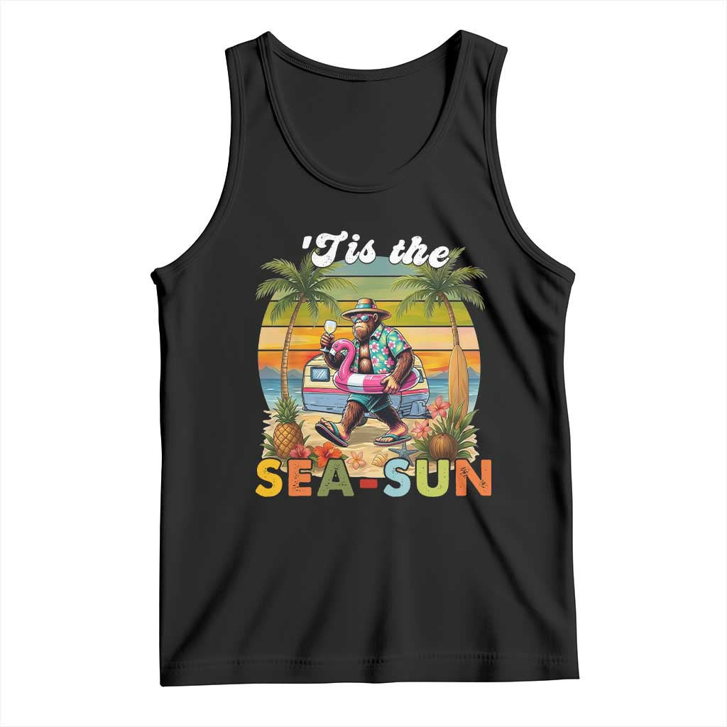 Hawaiian Bigfoot Christmas In July Tank Top Tis The Sea-Sun TS14 Black Print Your Wear